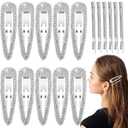 16Pcs Rhinestone Water Drop Crystal Hair Clips, Glitter Shining Metal Snap Hair Barrettes, Hairpins Headwear Accessories for Girls & Women