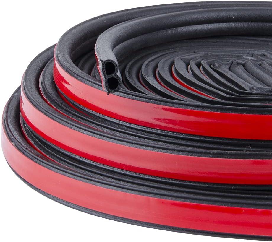 52.4Ft Universal Self Adhesive Weather Seal Strip for Auto, 51/ 100 x 1/ 5 Inch Thick, Car Door & Window Weatherstrip with Engine Cover (2 Rolls, 26.2 Ft Each)