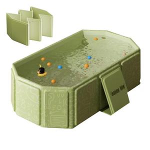 Portable & Foldable Bathtub for Newborns to Toddlers, Baby Bathtub, Easy to Store, Lightweight for Home & Travel, SpaceSaver Collapsible Baby Tubs for Kids, Green