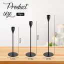 Giantree 24Pcs Black Candlestick Holder, 3 Size Tall Metal Candle Stands Holders Fit 0.75 Inch Thick Pillar Candles for Table Centerpiece Wedding Dinning Party Valentines Home Decor