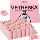 VETRESKA Lavender Scented Dog Poop Bags, Leak Proof, Extra Thick and Large Pet Waste Bags for Dog Walking and Cat Litter, 36 Refill Rolls, 540 Bags, Pink