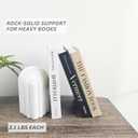 Heavy Book Ends Set of 2, Concrete Bookends for Shelves and Bookshelf Decor, Stylish and Durable Decor, Minimalist Book Ends for Shelves, Perfect for Home and Office (Arch 1)