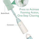 Momcozy Bottle Brush Kit, Innovative Push-Press Design for Better Cleaning - Baby Bottle Cleaner Brush for Baby Bottle, Breast Pumps, Nipples, and More - Can Generate Foam for Better Cleaning, Green