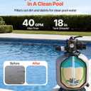 VEVOR Sand Filter, 18-Inch, 40 GPM Above Inground Swimming Pool Sand Filter System, with 7-Way Multi-Port Valve, Backwash, Rinse, Recirculate, Waste, Winter, Closed Modes, for Above In Ground Pools
