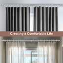 MaKefeile Curtains Rods for Windows 1 Inch Thick Heavy Duty Metal Curtain Rod with Curtain Rings with Clips Sets for Bedroom Living Room Decorative Single Drapery Pole Set, Silver, 64 in