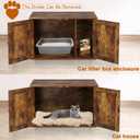 Timberer Cat Litter Box Enclosure, Litter Box Furniture Hidden with Removable Divider, Wooden Cat Washroom Furniture, Indoor Cat House, Rustic Brown
