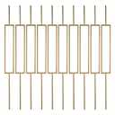 44" Brass Gold Wrought Iron Rectangle Balusters for Staircase Interior, 1/2" Square Hollow Iron Spindles, Decorative Stair Railing, Pack of 10