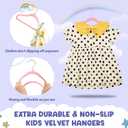HOUSE DAY Velvet Kids Hangers 60 Pack, Premium Childrens Hangers for Closet, Ultra Thin Cute Clothes Hanger, Non Slip Small Felt Hanger 14 Inch for Kids Clothes, Blush Pink