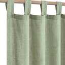 KOUFALL Sage Green Linen Sheer Curtains 84 Inches Long Boho Tab Top Farmhouse Cottagecore Cottage Core Curtains for Bedroom Living Room 84 Inch Long 2 Panels Set, Light Green