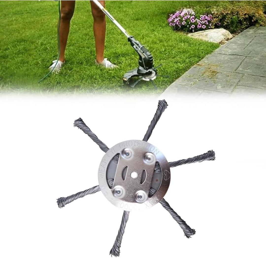 2026 New Steel Wire Grass Trimmer Head: Universal Steel Wire Grass Head Weed Weedeater Eater Blade & Adapter Trimming Replacement Brush 6 Inch Universal Trimmer Replacement Brush Cutter (B,2)