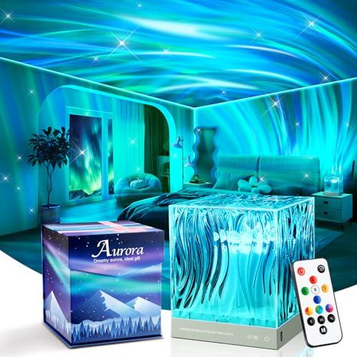 Northern Lights Projector Aurora Light Projector, 18-Color Sunset Lamp Cool Stuff for Teen Girls Game Room Decor for Teen Girls, Mood Lighting Galaxy Projector for Bedroom Decorations, Boy Girl Gifts
