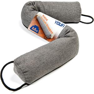 YOUFi 36 Inch Weighted Door Draft Stopper, 3.5lb Heavy Under Door Draft Blocker, Self-Resetting Gap Filler Seal Blocks Cold, Hot Air, Noise, with Non-Slip Bottom, Machine Washable Cover (Gray)