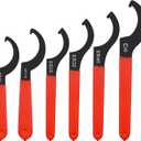Mdvora 6pcs Coilover Spanner Wrench Set, C-Shape Shock Spanner Hook Wrench Tools, for Suspension System and Shock Adjustment