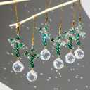 H&D HYALINE & DORA 6Pcs Rhinestones Pickle Ornament Cucumber Hanging Ornaments Green Cucumber Birthday Party Favors Garden Tree Decoration