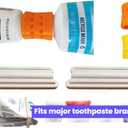 Travel-Size Toothpaste Refill Adapters & Squeezer Combo, 4PCS/Pack, Compatible with Colgate & Crest Toothpaste