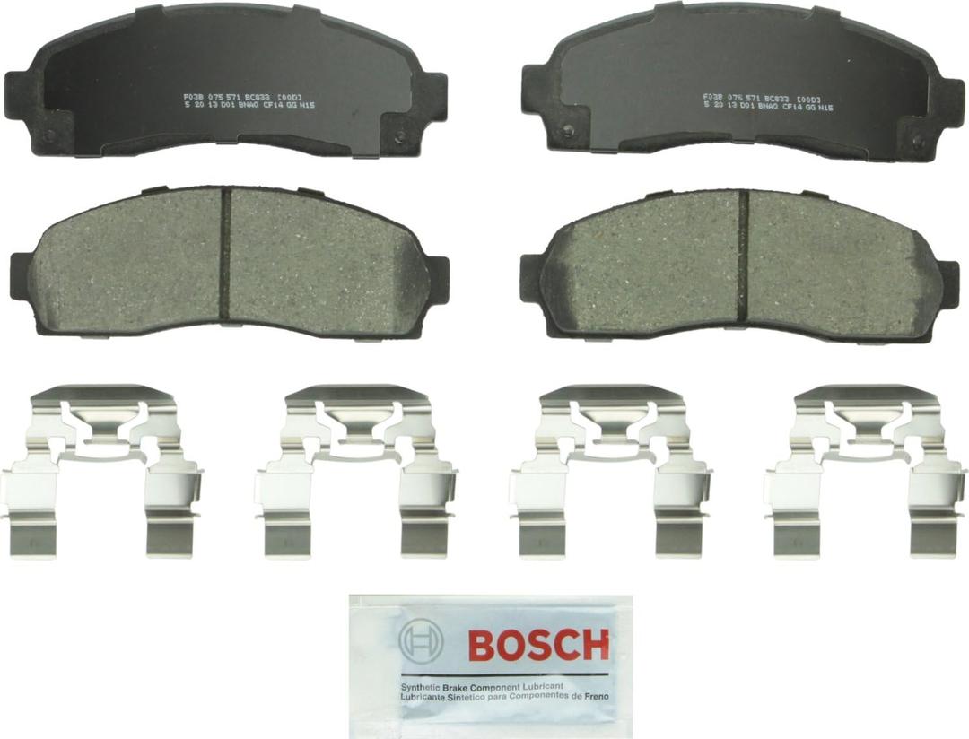 BOSCH BC833 QuietCast Premium Ceramic Disc Brake Pad Set - Compatible with Select Ford Explorer, Explorer Sport, Explorer Sport Trac, Ranger; Mazda B2300, B3000, B4000; Mercury Mountaineer; FRONT