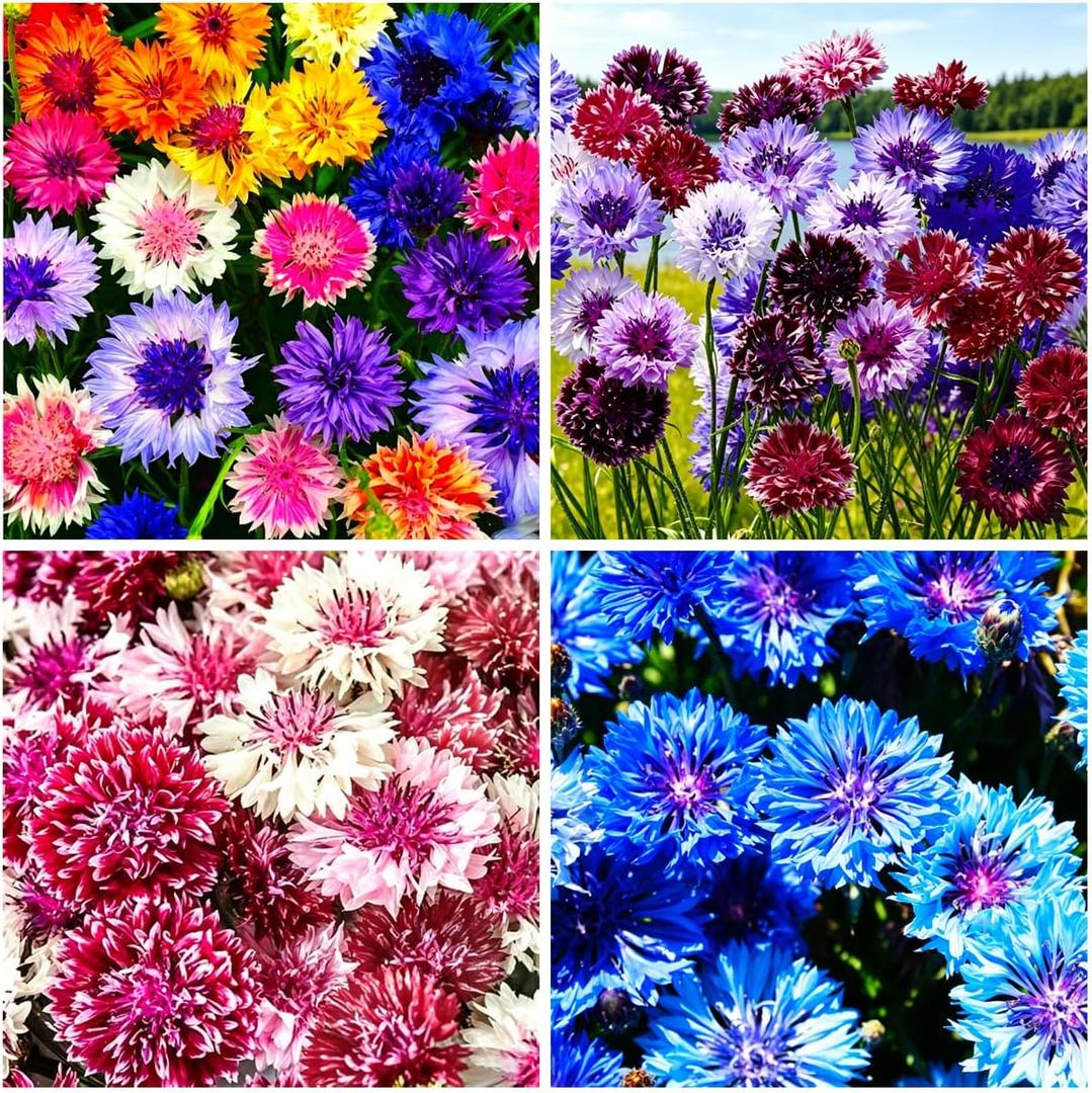1007+ Cornflower Seeds Mix for Planting, Dwarf Cornflower Seeds Perennial, Corn Flower Seed Non-GMO Heirloom Plant Seed Garden Outdoor
