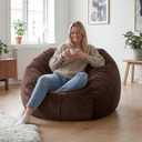 YuppieLife Large Foam Filled Bean Bag Chairs for Kids Teenagers Adults Living Room Gaming Relaxing 4F Machine Washable Lazy Sofa（Chocolate