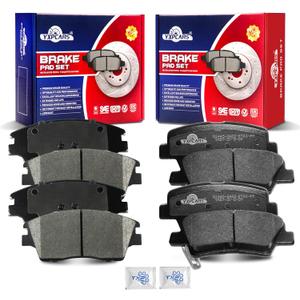 Ceramic Disc Brake Pads Set Front and Rear Replacement for Hyundai Tucson 2016 2017 2018 2019 2020 2021, for Kia Sportage 2017-2022 With Manual Parking Brake