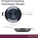 Anolon Everlast N2 Carbon Steel Frying Pan/Skillet with Helper Handle Compatible with All Cooktops, Metal Utensil Safe, 12 Inch - Black