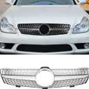 Front Grill Grille for 2005-2008 Mercedes Benz W219 CLS-Class CLS350 CLS500 CLS550 CLS63 AMG CLS55 AMG Sivler Front Bumper Grill Direct Fit Replacement ABS Plastic No Modification Required