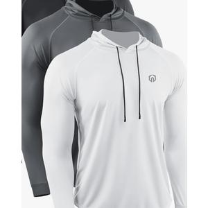 NELEUS Men's Dry Fit Athletic Shirt Workout Running Long Sleeve Shirts with Hoods, XL