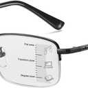 Photochromic Progressive Multifocus Reading Glasses UV Protection Anti Blue Light Transition Eyeglasses for Men Women (3.5, Black)