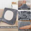 NAISI Couch Cushion Covers 1 Piece Velvet Stretch Loveseat Cover or 2 Seat Sofa Cover Soft Individual Couch Covers for Sectional Sofa(1 PC for 2-Seat Cushion or Loveseat,Dark Grey)