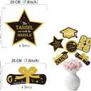 3 x Graduation Cake Toppers 2026, 30 Pcs Gold Glitter Congrats Grad Decorations, Class of 2026 Party Supplies, You Did It Graduation Cupcake Toppers for Graduation Party Decor