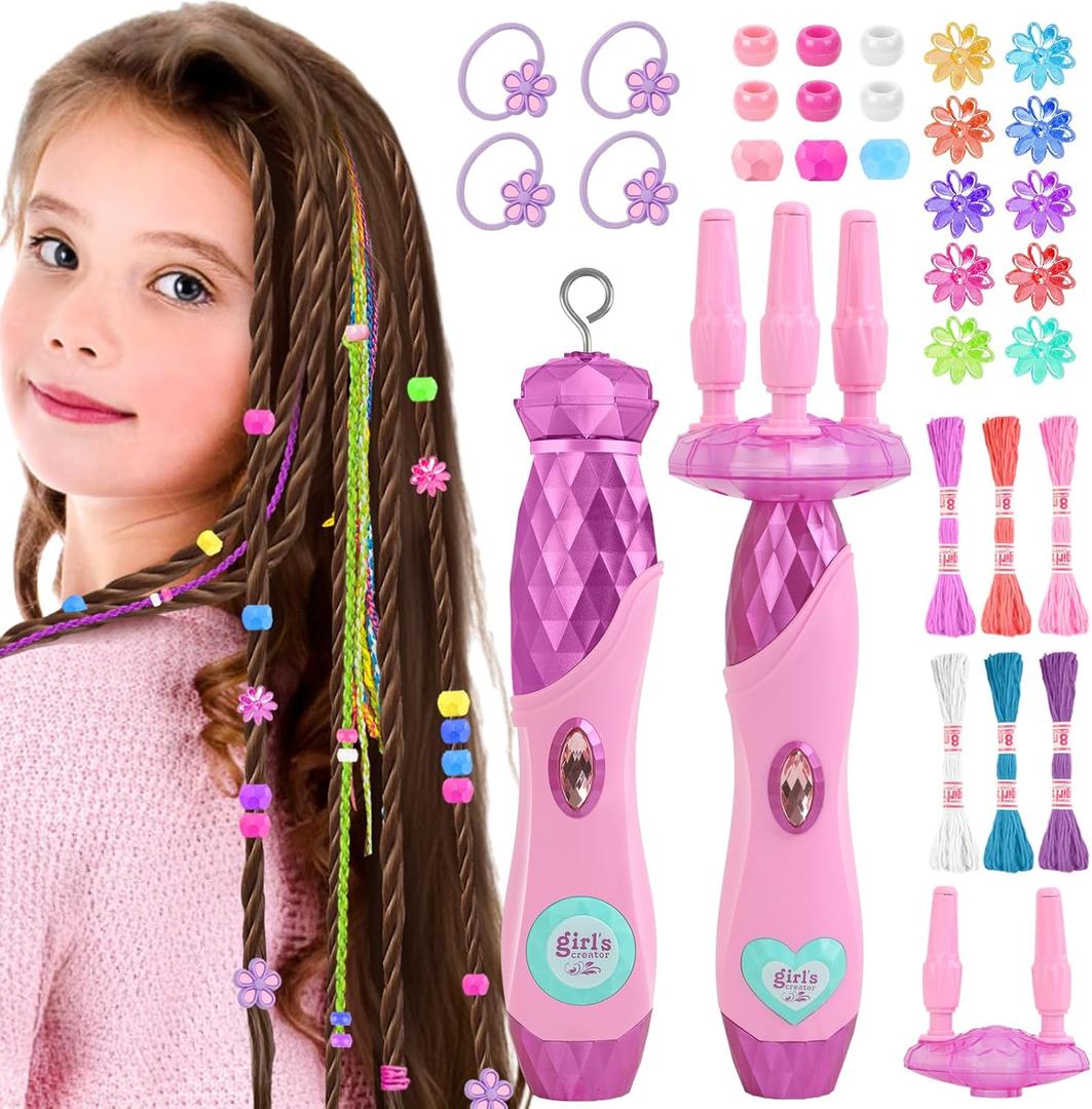 Hair Salon Toys for Girls, Automatic Hair Braiding Machine & Rope Braider with Accessories, Kids Hair Styling Tool, Christmas & Birthday Gifts Toys for Girls