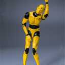 1/12 Scale Male Action Figure,6inch Flexible Yellow Testman Crash Test Dummy Action Figure Body Collection (B)