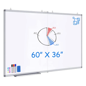 White Board Dry Erase 60 x 36，maxtek Large Magnetic Whiteboard 5' X 3' Dry Erase Board Foldable with Long Marker Tray for Wall-Mounted Aluminum Memo Board Supplies for Class Office & Home