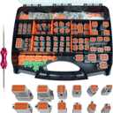 422 PCS Deutsch Connector Kit, 2 3 4 6 8 12 Pin Grey DT Connector with 16# Stamped Contacts, Deutsch pin Connector Removal Tool, Waterproof Automotive Electrical Connector