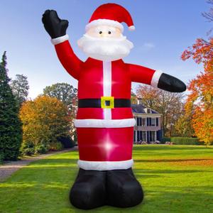 8FT Christmas Inflatable Santa Claus Outdoor Decorations Xmas Inflatables Blow Ups Built-in LED Lights Outside Giant Christmas Holiday Yard Lawn Party Decorations Indoor Garden Decor