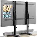 Universal TV Stand, Table Top TV Stand Base Replacement for Most 37 to 86 Inch LCD LED TVs, 7 Height Adjustable TV Legs with Cable Management Hold up to 150lbs, Max VESA 800x600mm, Black AX10TB01