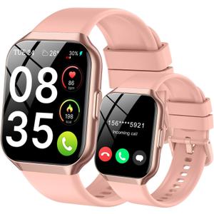 Smart Watch for Men Women (Answer/Make Calls), 1.83" HD Touchscreen Fitness Tracker, 480Hrs Playtime,112+ Sports Modes,Fitness & Sleep Tracker,Health,Fitness Watch for Android/iOS,IP68 Waterproof,Pink