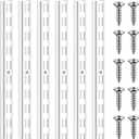 6 Pcs Dual Track Upright Wall Shelving System Heavy Duty Support System Twin Slot Shelf Rail Shelf Standards for Pantries Linen Closets Laundry Rooms(White,47.5 Inch)