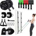 Slim Panda Door Anchor Strap for Resistance Bands, Door Exercise Equipment with Secure Buckle & No Drill Setup, Multi Point Anchor Gym Attachment, Portable Door Resistance Bands for Home Gym Workouts