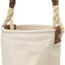 Klein Tools 5104MINI Mini Tool Bucket, All-Purpose Tool Bucket with Leather-Bottom, Nuts and Bolt Bag with Reinforced Rope Handle, Small Utility Pouch