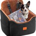 Dog Car Seat for Small Dog with Washable Mat, Memory Foam Booster Seat for Dogs Under 30lb, 6" Elevated Pet Seat with Pockets, Anti-Slip Bed for Car, Perfect for Front & Back Seats with Safety Leash