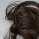 REECHO Ponytail Extension, 7" Mini Claw Clip in Ponytail Hair Extensions Short Natural Straight Wavy Messy Bun Hair Pieces for Women with Short Thin Hair - Chocolate Brown