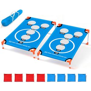 Onini Upgrade Portable Cornhole Board Set of 2 with 8 Bean Bags and Carrying Case Corn Hole Games Set for Kids and Adults, Travel Camping Accessory (3x2 Ft)