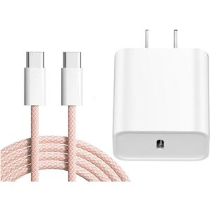 iPhone 16 15 Charger Fast Charging Type C 20W USB-C Block iPad Charger with Woven 6FT USB-C Cable Data Sync 60W for iPhone 16/16 Plus/16 Pro/16 Pro Max/iPhone 15/15 Pro Max/iPad mini/AirPods