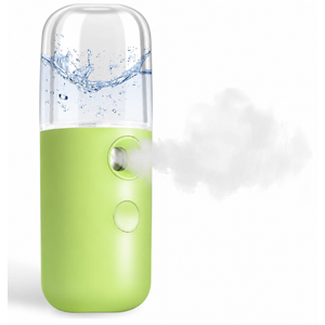 GIVERARE Nano Facial Steamer, Handy Mini Mister, USB Rechargeable Mist Sprayer, 25ml Visual Water Tank Moisturizing&Hydrating for Face, Daily Makeup, Skin Care, Eyelash Extensions-Lime Green, Pack Of 3