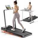 TREAFLOW Walking Pad, Treadmill with Incline for Home Office, 2.5HP Portable Under Desk Treadmill with 265 Lbs Capacity, Remote Control, Led Display (Light Black)