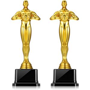 10'' Gold Award Trophy, 6 Pack Plastic Gold Award Trophies Oscar Trophy for-Award Ceremony,Celebration Competition,Events, Sports, Party Decorations,Ceremony and Appreciation Gift