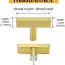 10 Pack Gold Cabinet Knobs Brushed Gold Drawer Knobs T Brass Cabinet Pulls for Kitchen Cupboard & Drawer Hardware