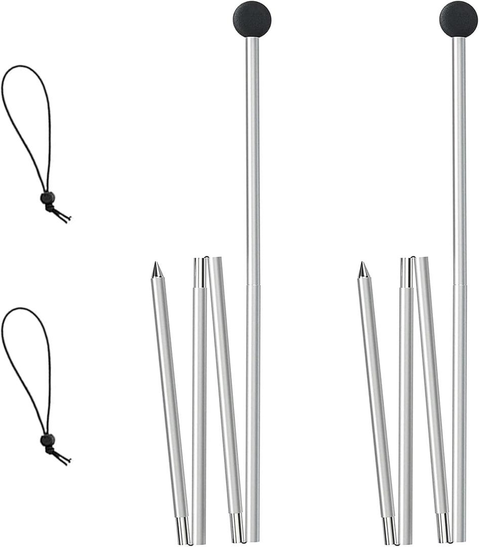 UMARDOO Family Beach Tent Extra Replacement Aluminum Foldable Poles, Portable Telescoping Tent Poles for Awnings Canopy (6.5FT)