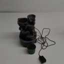 Indoor Fountain 4-Bowl Rockery Soothing Sound Tabletop Fountains Home/Office Decor Gift for Mom,Mother Day Present with A Small Plastic Pot to Grow Plant/Hebs by Yourself (Automatic Watering)