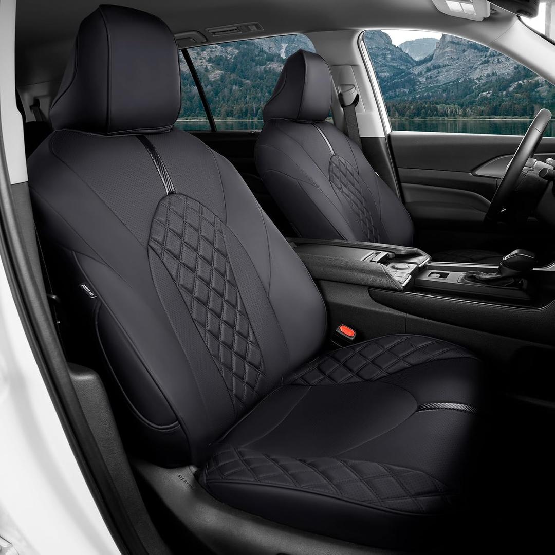 for 2025 2024 Toyota Grand Highlander Seat Covers Only for 8-Seat, for Toyota Grand Highlander Accessories 2025 2024, Black, Full Set